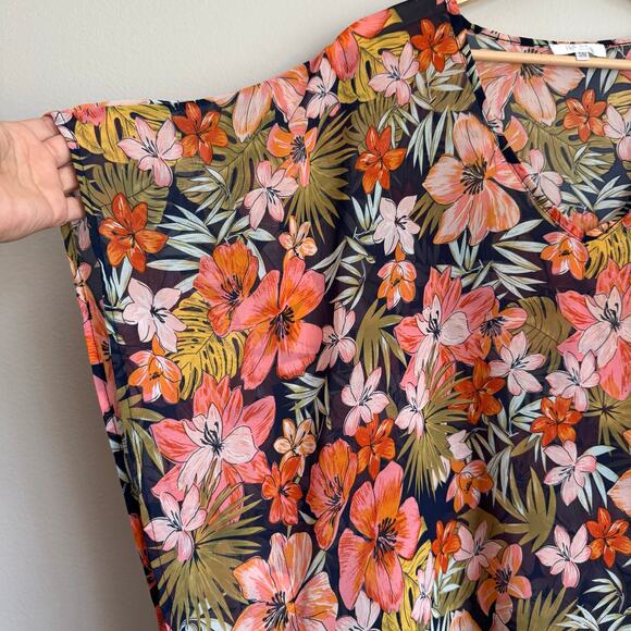 Heat Swimwear Coverup Size Small Medium Floral Hawaiian Tropical Vacation Resort - Picture 8 of 8